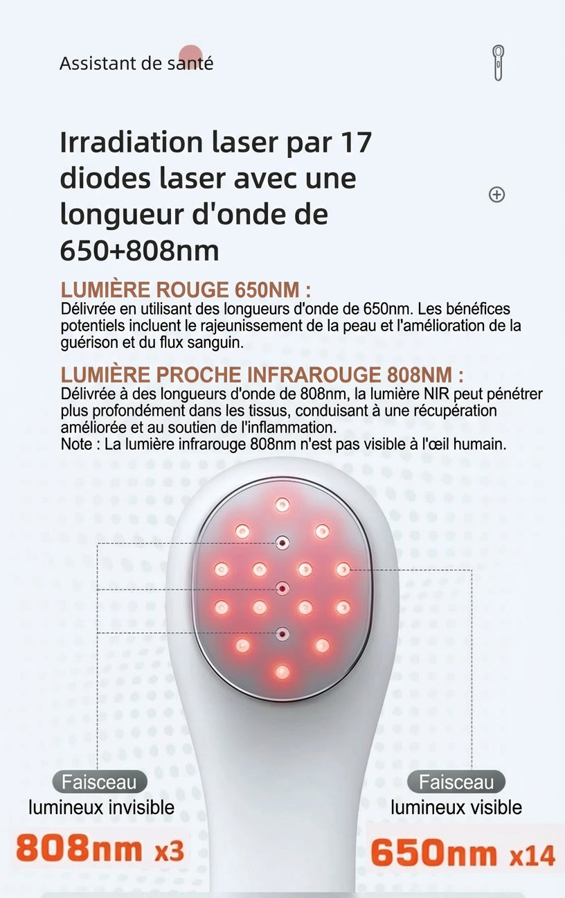 Dispositif de thérapie à la lumière rouge au Laser de bas niveau 650nm 808nm, équipement de physiothérapie pour l'arthrite au Laser froid, soulagement de la douleur, soins de santé