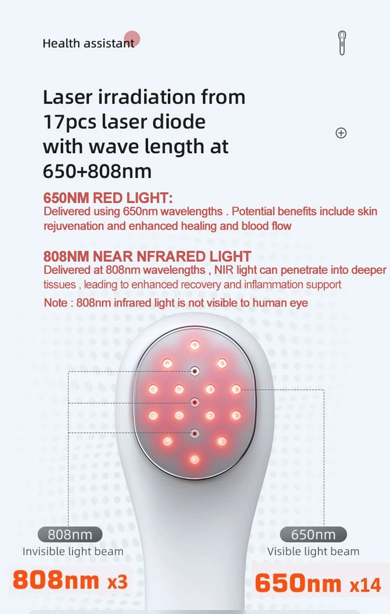 Dispositif de thérapie à la lumière rouge au Laser de bas niveau 650nm 808nm, équipement de physiothérapie pour l'arthrite au Laser froid, soulagement de la douleur, soins de santé